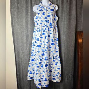 RACHEL ZOE Fish Print Midi Shirt Dress